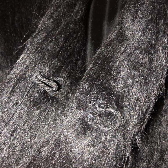 RESERSIBLE BLACK HOBO FAUX FUR COAT size medium - Picture 2 of 13